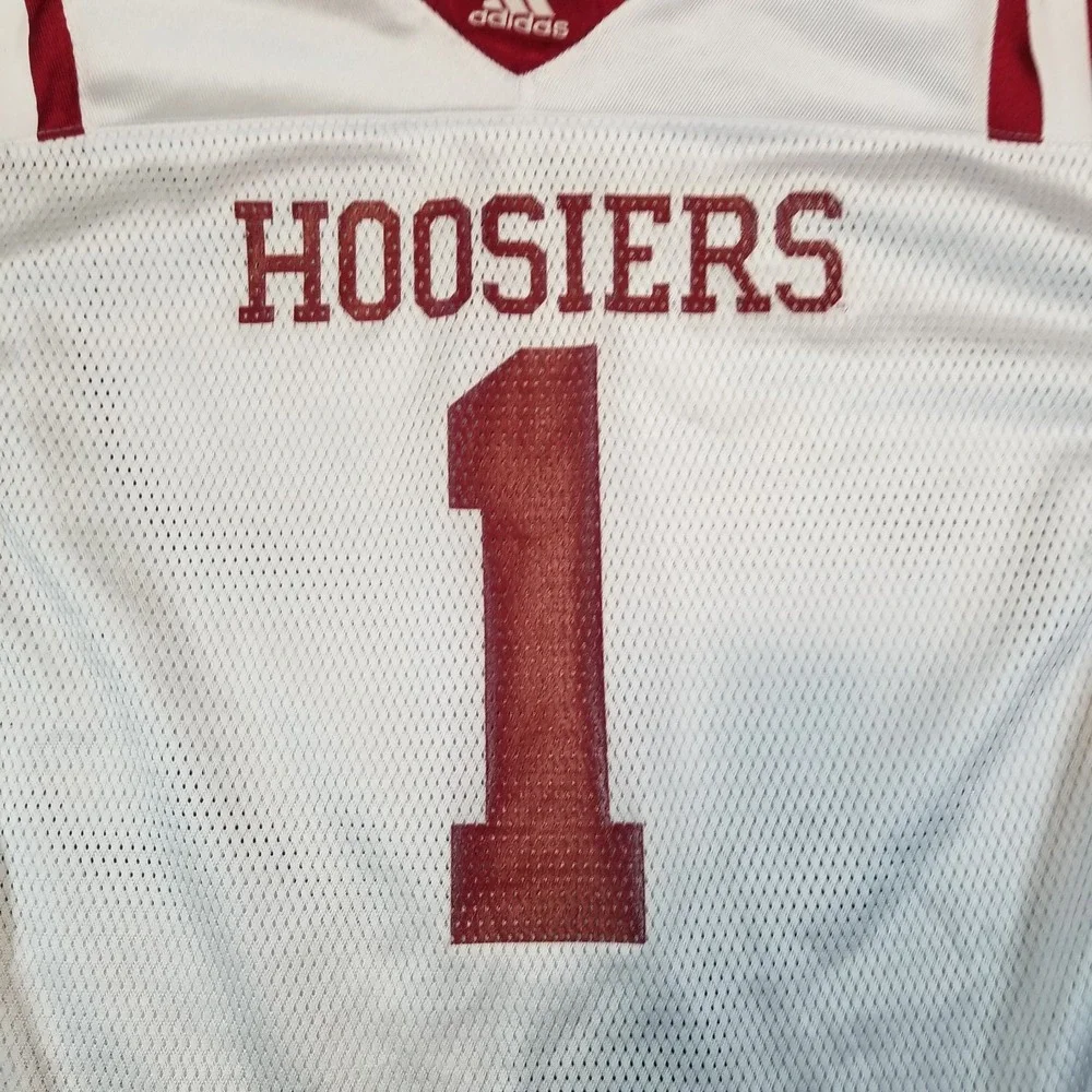 Indiana Hoosiers Jersey Shirt Boys Extra Large White Red Adidas IU Football NCAA